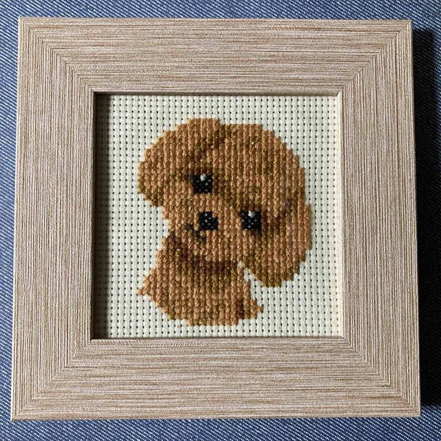 クロスステッチ　DOGS　刺繍済み完成品