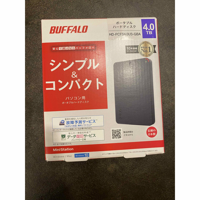 BUFFALO 外付けHDD PC用 HD-PCFS4.0U3-GBA新品未使用