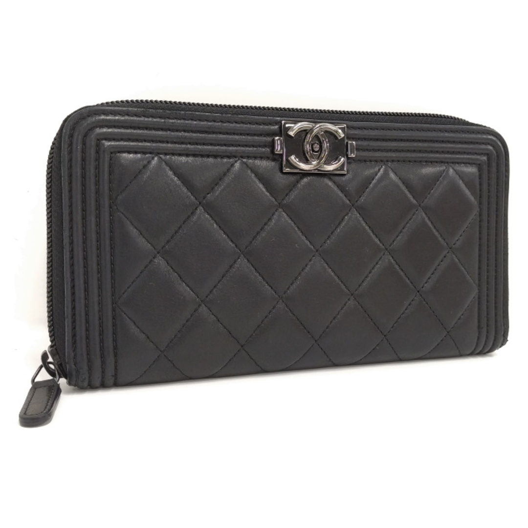 CHANEL - CHANEL ボーイシャネル ラウンドファスナー 長財布 CHANEL - CHANEL ボーイシャネル ラウンドファスナー 長財布