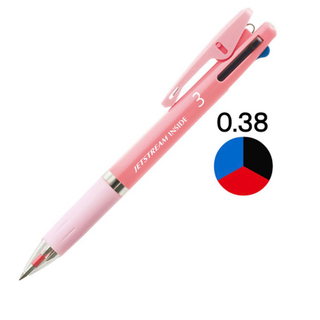 ミツビシエンピツ(三菱鉛筆)のアスクルオリジナル  ジェットストリーム 0.38  3色ボールペン ピンク(ペン/マーカー)