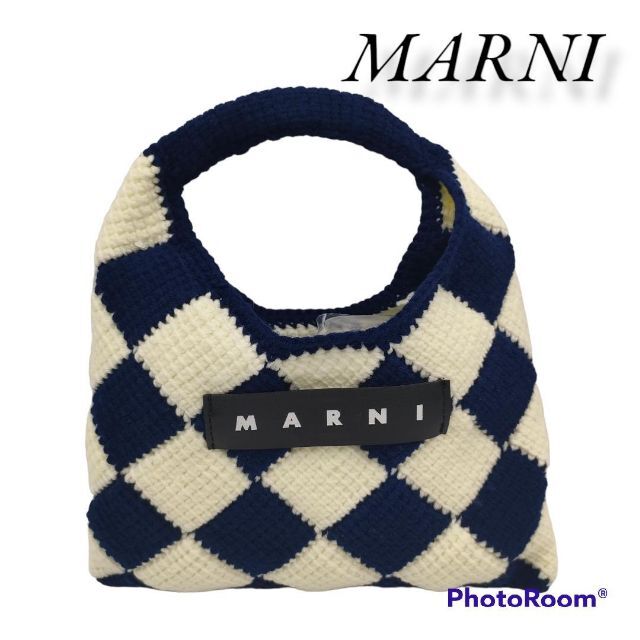 MARNI マルニマーケット ダイヤモンドバッグ ハンドバッグ ホワイト ウール | フリマアプリ ラクマ