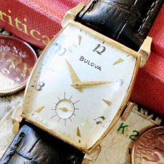 ブローバ(Bulova)の#2527【お洒落な高級感】メンズ 腕時計 ブローバ  動作品 手巻き 金メッキ(腕時計(アナログ))