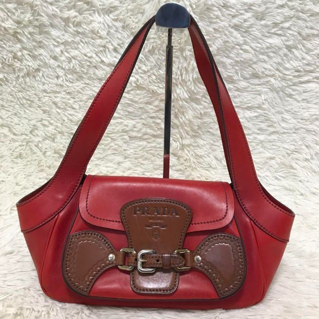 ✨極美品✨プラダ ショルダーバッグ オールレザー 限定色 バイカラー