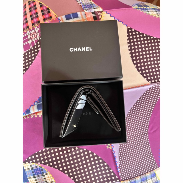 CHANEL 財布ブラックキャビアスキンレア - 財布