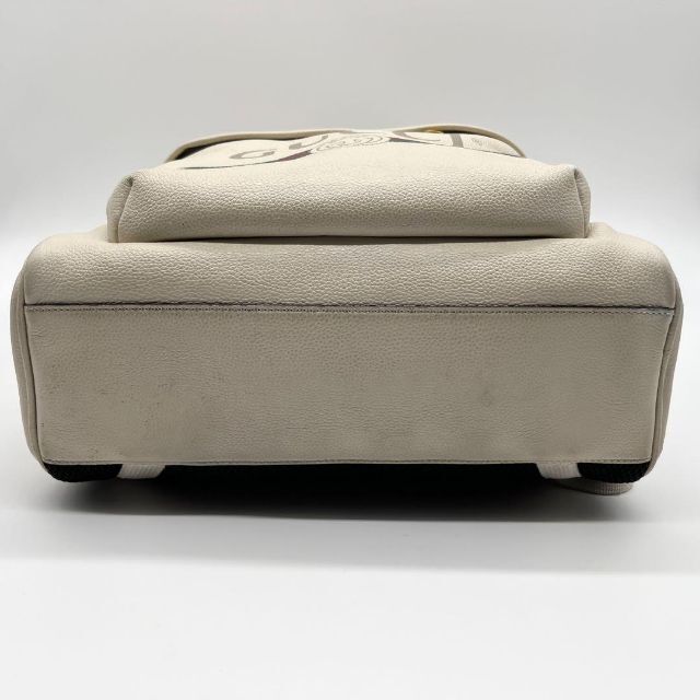 【美品・鑑定済み】GUCCI グッチ 白レザー プリント リュック バックパック