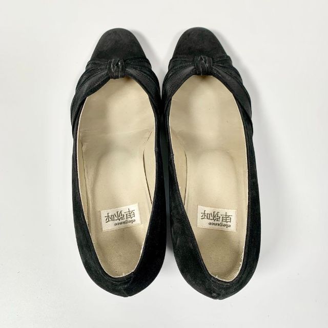 卑弥呼 - 【美品】卑弥呼 パンプス スエード 黒 ブラック リボン 22.5cmの通販 by ゆりず shop|ヒミコならラクマ