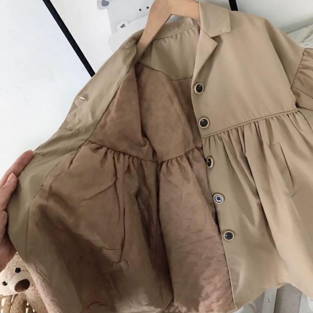 ♠【新作】子供用トレンチコート 100cm♡ キッズ/ベビー/マタニティのキッズ服女の子用(90cm~)(ワンピース)の商品写真