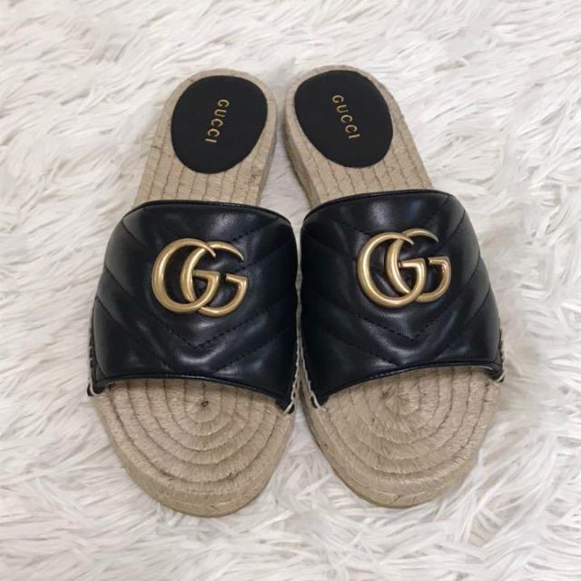 ✨未使用品✨グッチ サンダル エスパドリーユ マーモント ゴールド金具