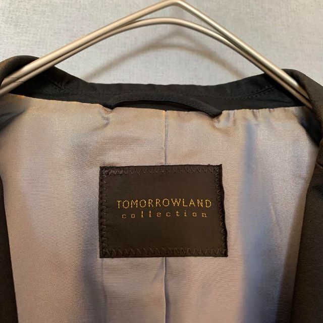TOMORROWLAND(トゥモローランド)のシルク混 Tomorrowland 黒ジャケット 春夏秋 レディースのジャケット/アウター(テーラードジャケット)の商品写真