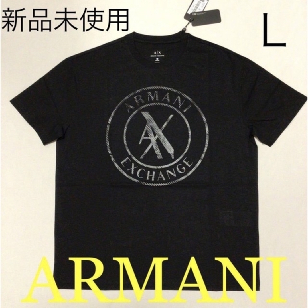 洗練されたデザイン　アルマーニ エクスチェンジ　サークルAXロゴ　Tシャツ　L