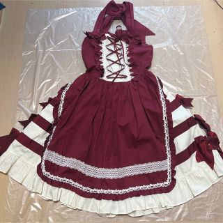 本日お支払い限定値下げ⭐︎タグ付⭐︎トリプルリボンJSK⭐︎ボルドー-