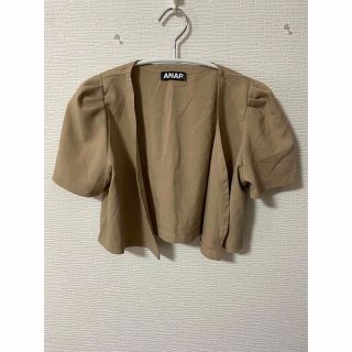 アナップ(ANAP)のANAP キャメル　短丈トップス　S(カットソー(半袖/袖なし))