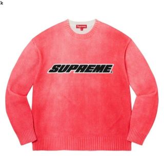 シュプリーム(Supreme)のPrinted Washed Sweater★Pink★L(ニット/セーター)