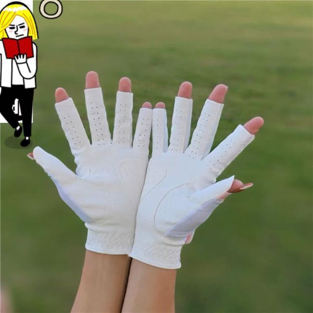 【新品】マルボン　ゴルフグローブ★レディース　両手　ネイル対応★白×ピンク20 1