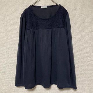 2324 トップス カットソー ダークネイビー 長袖 シンプル オシャレ(カットソー(長袖/七分))