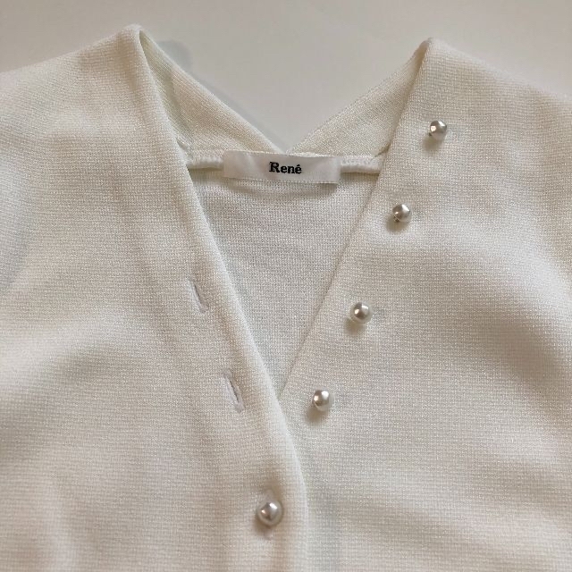 René - 新品☆Rene☆ルネ☆カーディガン☆パール☆白☆サイズ34の通販
