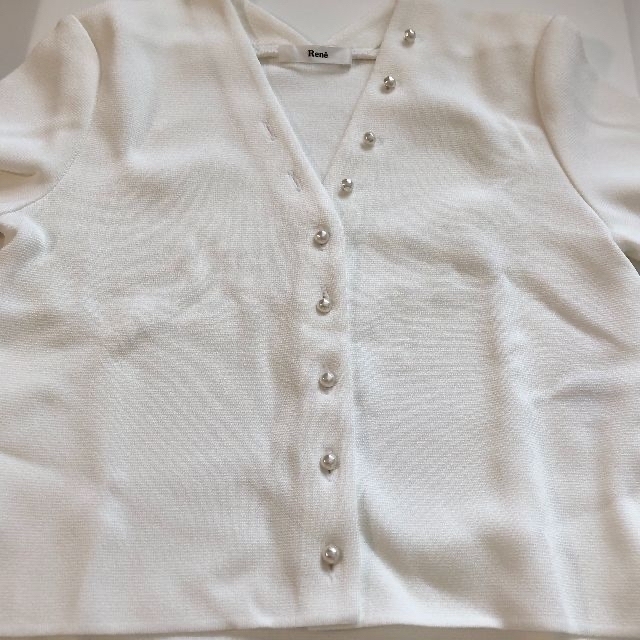 René - 新品☆Rene☆ルネ☆カーディガン☆パール☆白☆サイズ34の通販