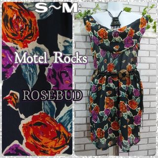 ローズバッド(ROSE BUD)のS：新品 ブラウジングワンピ／Motel Rocks★ローズ(ひざ丈ワンピース)