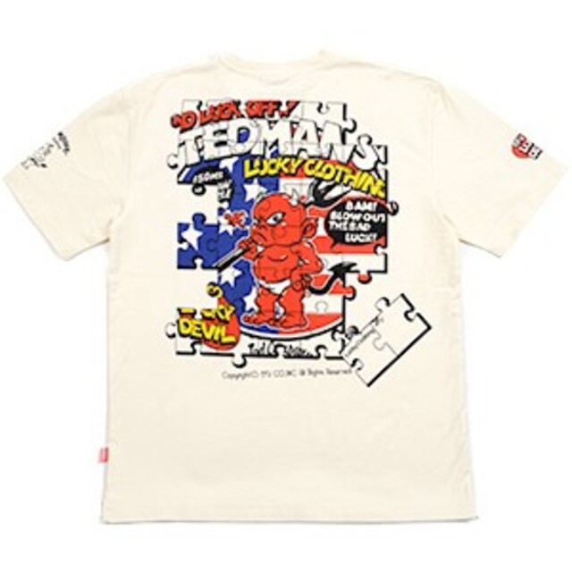 TEDMAN(テッドマン)のテッドマン/Tシャツ/ホワイト/TDSS-541/エフ商会/カミナリモータース メンズのトップス(Tシャツ/カットソー(半袖/袖なし))の商品写真