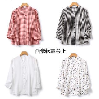 🎀4月新作🛍10950◇4type Vネック シャツ ブラウス (シャツ/ブラウス(長袖/七分))