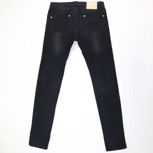 ミントクルー ブラックストレッチジーンズ ダメージ加工デニム ローライズ L相当 メンズのパンツ(デニム/ジーンズ)の商品写真