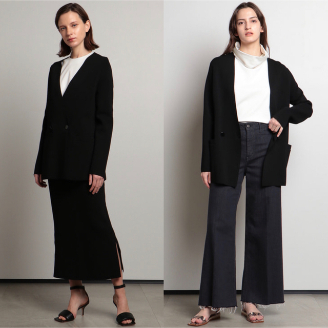 theory luxe 22SS ノーカラー ニットジャケット 新品 贈る結婚祝い 35