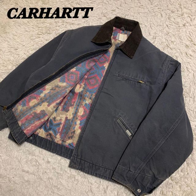 希少USA製 80s Carhartt デトロイトジャケット NAVY ネイビー