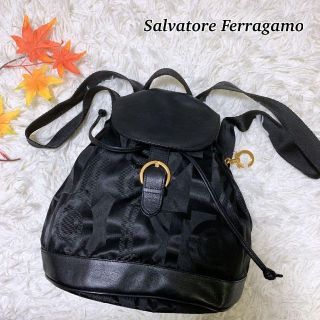美品】フェラガモ リュック オールレザー 黒 状態良好 価格は安く 67.0