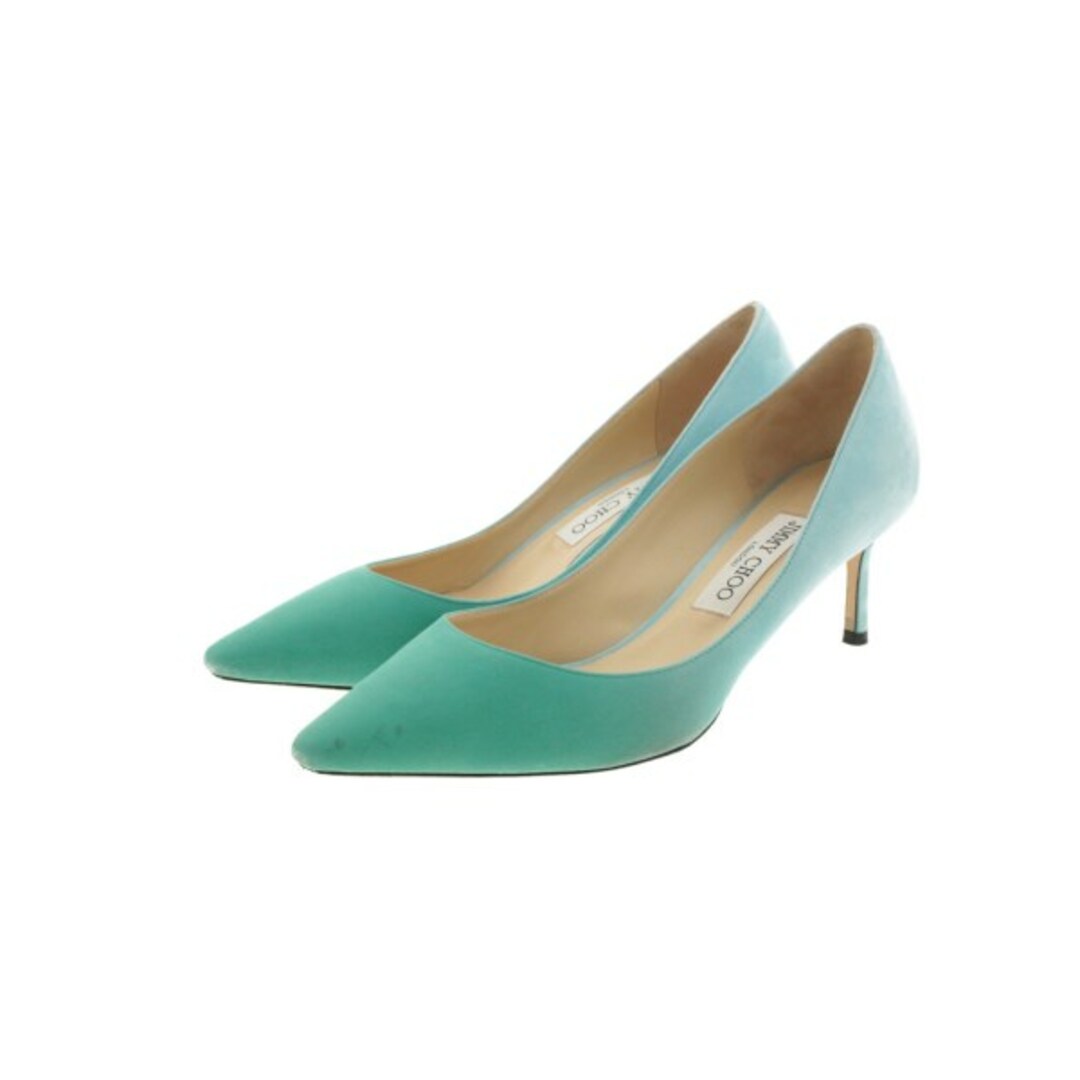 JIMMY CHOO パンプス 38 1/2(25cm位) 緑系x水色 - ハイヒール/パンプス