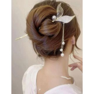 一本挿し かんざし 髪飾り パール 結婚式 和装 留袖 着物(ヘアアクセサリー)