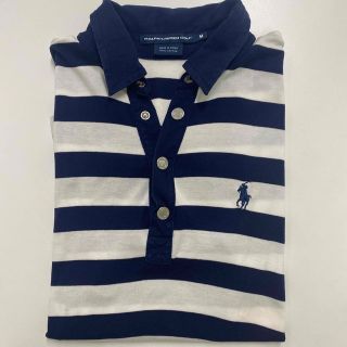 ラルフローレン(Ralph Lauren)の【 ラルフローレン ゴルフ 】M レディース　ゴルフ　ボーダー　ポロシャツ(ポロシャツ)