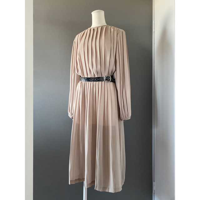 古着 ビンテージ 70s ワンピース ドレス シースルー プリーツ 美品
