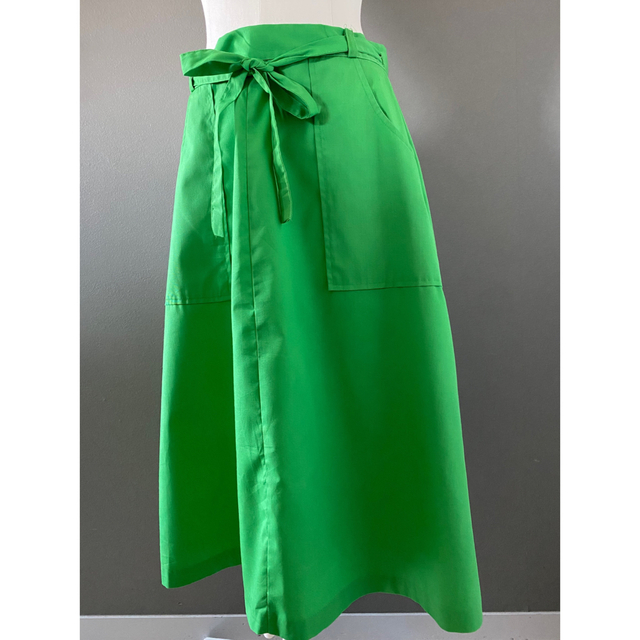 ビンテージ 70s ポケット付 巻き スカート グリーン 緑 希少 美品LLYIVINTAGE