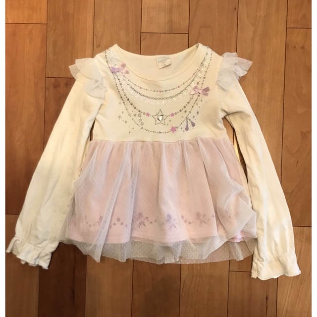 ロンT  プリンセス風　キラキラ　ヒラヒラ　可愛い！120cm キッズ/ベビー/マタニティのキッズ服女の子用(90cm~)(Tシャツ/カットソー)の商品写真