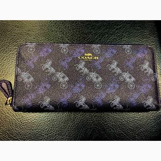 コーチ(COACH)のコーチ coach 長財布 中古品　ホースアンドキャリッジ 馬車柄(財布)