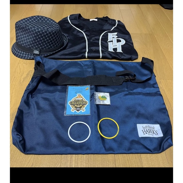Softbank(ソフトバンク)の福岡ダイエーホークス　ソフトバンク　グッズ　ゼッケン　帽子　バッグ スポーツ/アウトドアの野球(応援グッズ)の商品写真