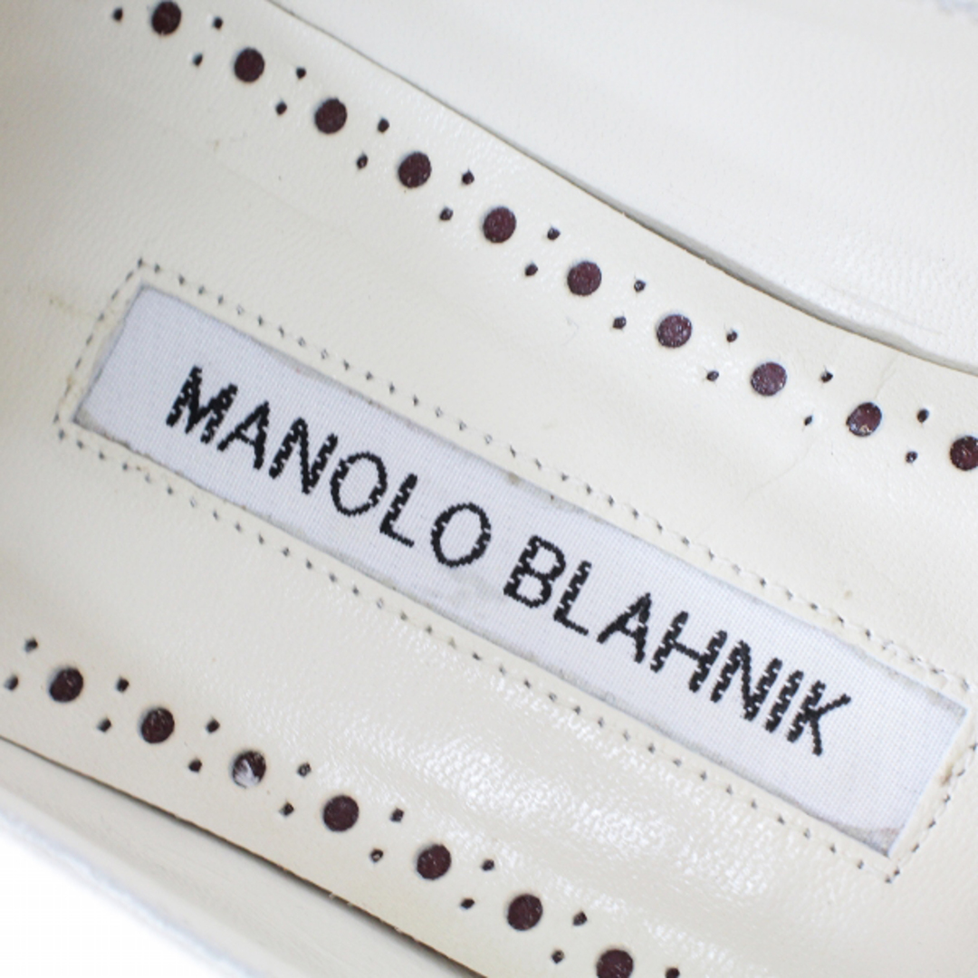 MANOLO BLAHNIK(マノロブラニク)の2020SS 定価12.2万 MANOLO BLAHNIK マノロブラニク 野球ボールシリーズ SABRYSFLAT フラット シューズ 36/ホワイト◇【2400012529175】 レディースの靴/シューズ(サンダル)の商品写真