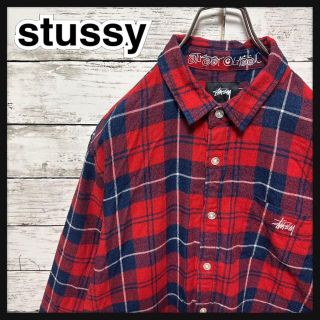 ステューシー(STUSSY)の【即完売モデル】ステューシー☆刺繍ワンポイントロゴ　最高デザイン長袖シャツ美品(シャツ)