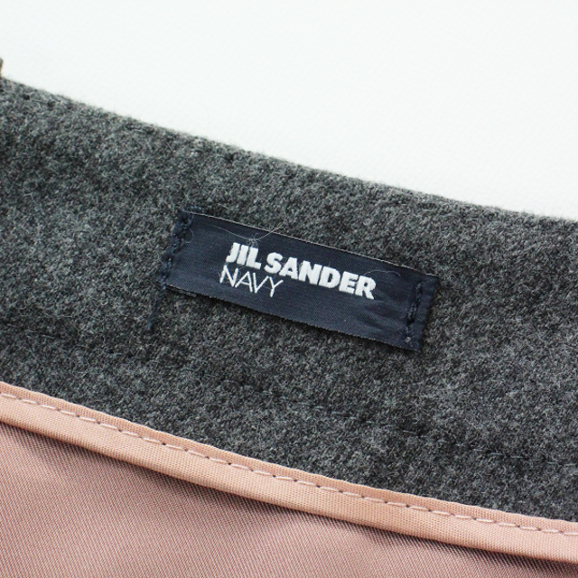 JIL SANDER NAVY ジルサンダー ネイビー タックテーパードパンツ 34/グレー ウール混 ストレッチ スリット【2400013270601】