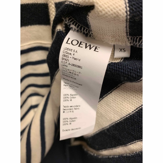 正規 21SS LOEWE ロエベ ボーダー パーカー