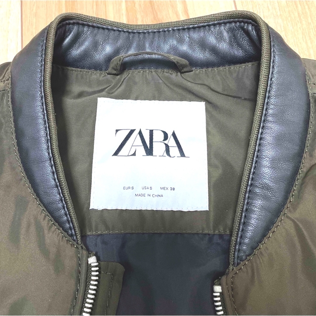 ZARA ZARA ザラ メンズ ブルゾン アウター レザー カーキ グリーン 緑の通販 by ikemon's shop｜ザラならラクマ