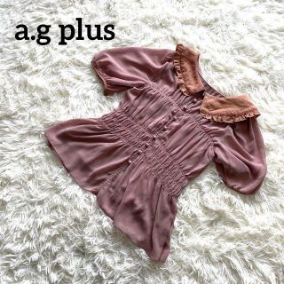 エージープラス(a.g.plus)のa.g.plus エージープラス　半袖　トップス　襟　ピンク(シャツ/ブラウス(半袖/袖なし))