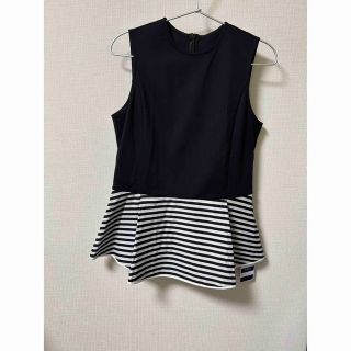 ボーダーズアットバルコニー(BORDERS at BALCONY)のボーダーズ アットバルコニーPEPLUM SLEEVELESS TEE38(カットソー(半袖/袖なし))