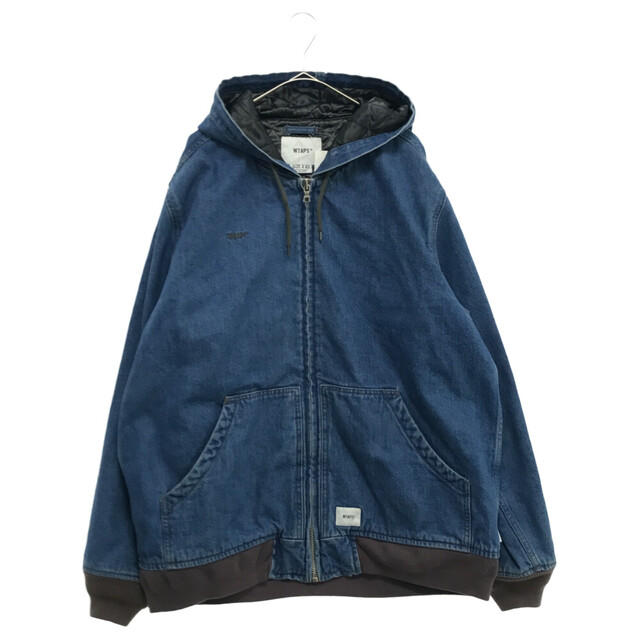 コットン100%裏地WTAPS ダブルタップス 18AW VICE JACKET.COTTON DENIM バックTVUAロゴフーデットデニムジャケット インディゴブルー 182WVDT-JKM06