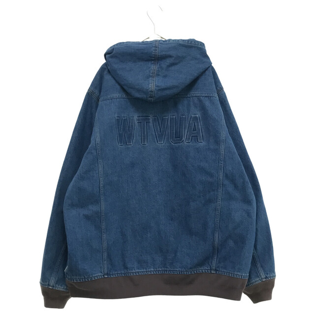 WTAPS ダブルタップス 18AW VICE JACKET.COTTON DENIM バックTVUAロゴフーデットデニムジャケット インディゴブルー  182WVDT-JKM06