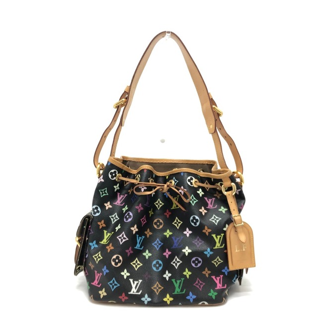 ルイヴィトン LOUIS VUITTON プチノエ  M42230 モノグラムマルチ カバン ワンショルダー 巾着 ショルダーバッグ モノグラムマルチカラーキャンバス ブラック