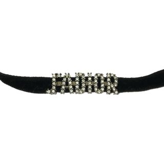 ディオール(Dior)のDIOR ディオール J'ADIOR CHOKER ジャディオール 真鍮 ジルコニア ベロアリボン チョーカー ネックレス(ネックレス)