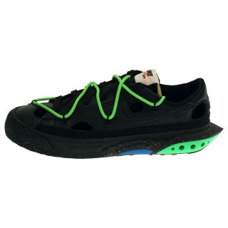 ナイキ(NIKE)のNIKE ナイキ ×OFF-WHITE Blazer Low Black and Electro Green×オフホワイトコラボ ブレーザーロー ローカットスニーカー DH7863-001 ブラック/グリーン(スニーカー)