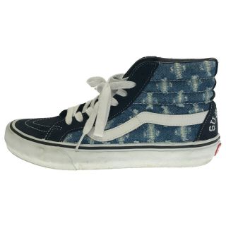 シュプリーム(Supreme)のSUPREME シュプリーム 20SS×VANS Sk8-Hi Hole Punch Denim×バンズ コラボ スケート ハイ ホール パンチ デニムパッチ切り替え ハイ カット スニーカー ブラック/ブルー(スニーカー)