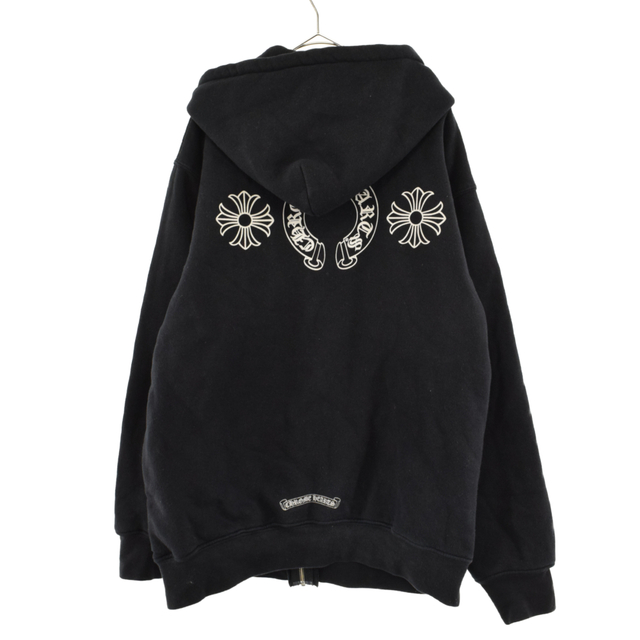 CHROME HEARTS クロムハーツ THRML HD ZIP/裏地サーマルジップ CHプラスプリントダガージップアップパーカー L ブラック